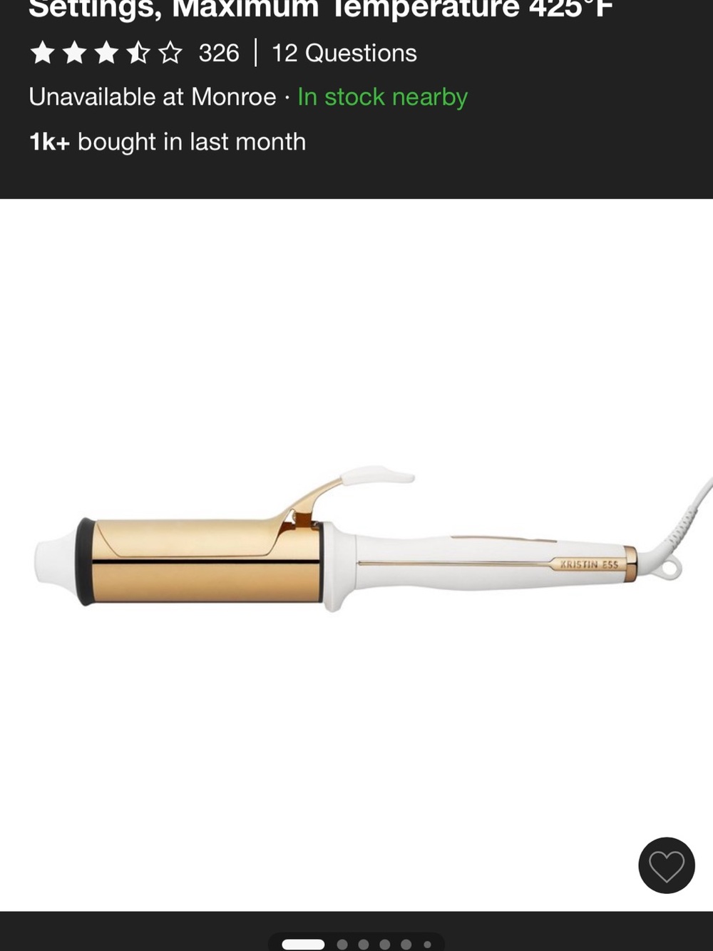 Gold and White Curling Iron - Kristin Ess